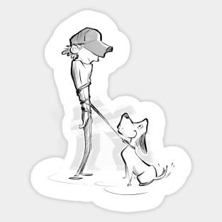 Walking the dog Sticker